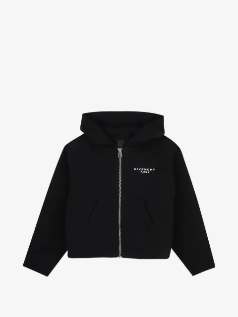 Givenchy Kids hoodie con cierre y logo estampado