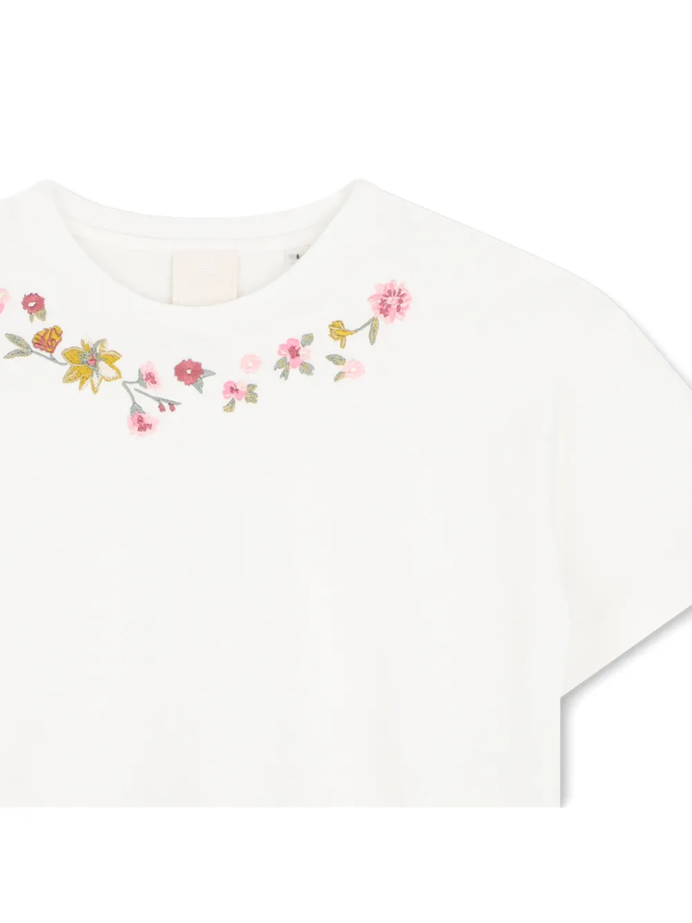Givenchy Kids T-shirt met geborduurde bloemen Wit
