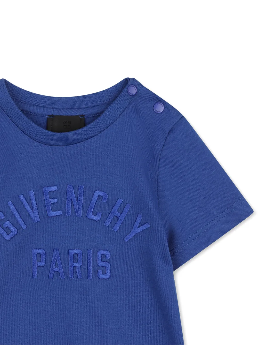 Givenchy Kids T-shirt met geborduurd logo en schouderknoop Blauw