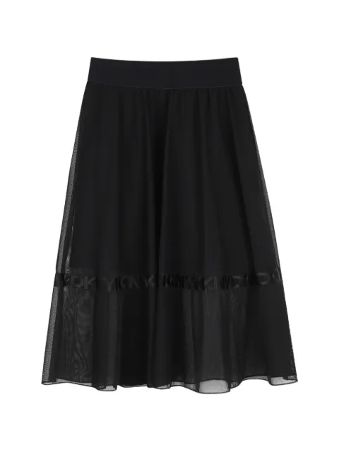 Dkny Kids logo-tape mesh skirt
