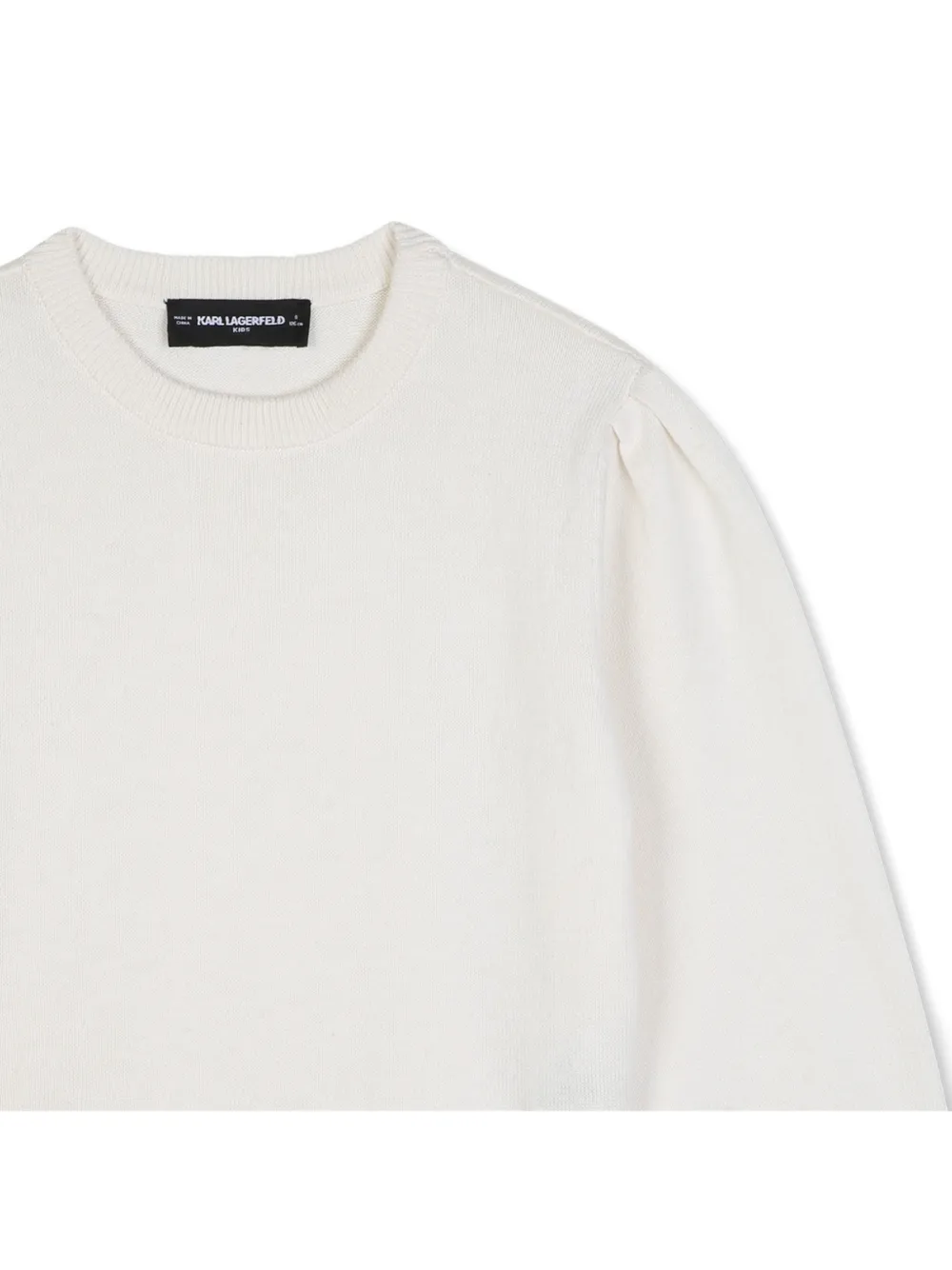 Karl Lagerfeld Kids Trui verfraaid met logo en pofmouwen Wit