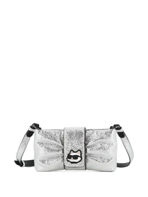 Karl Lagerfeld Kids Ikon Choupette bow-detail metallic shoulder bag
