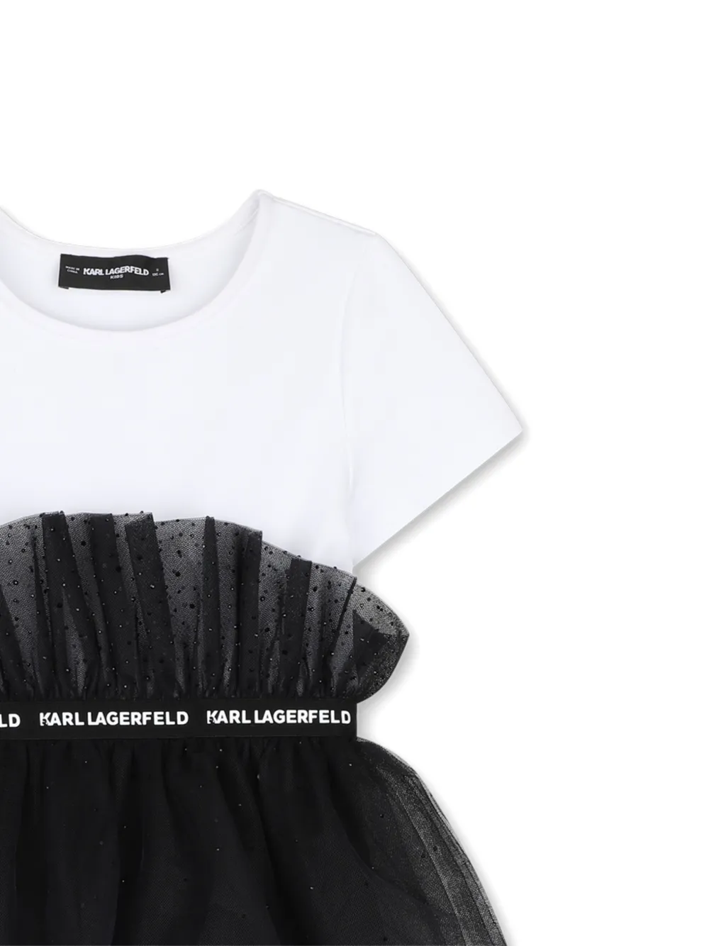 Karl Lagerfeld Kids Jurk met ruches Wit