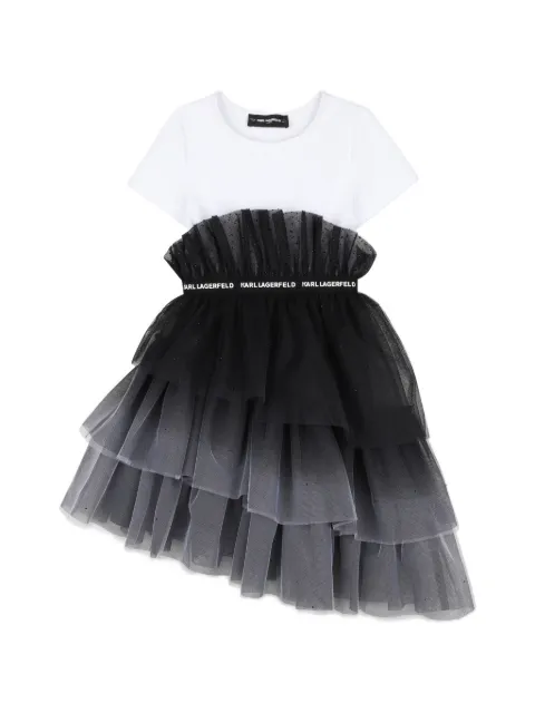 Karl Lagerfeld Kids ruffled tiered dress