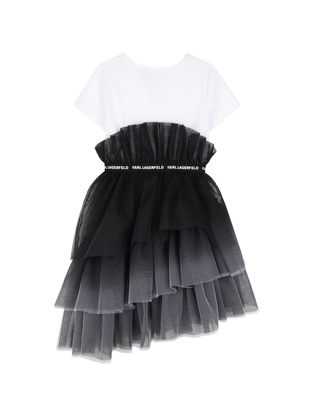 Karl Lagerfeld Kids Jurk met ruches Wit