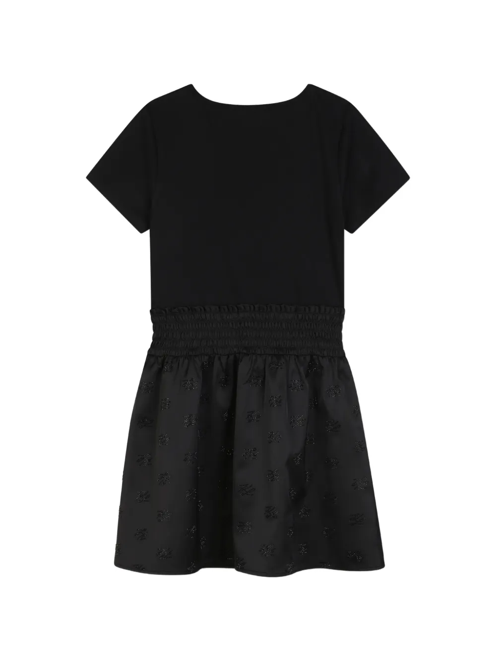 Karl Lagerfeld Kids Jurk met gesmockte taille Zwart