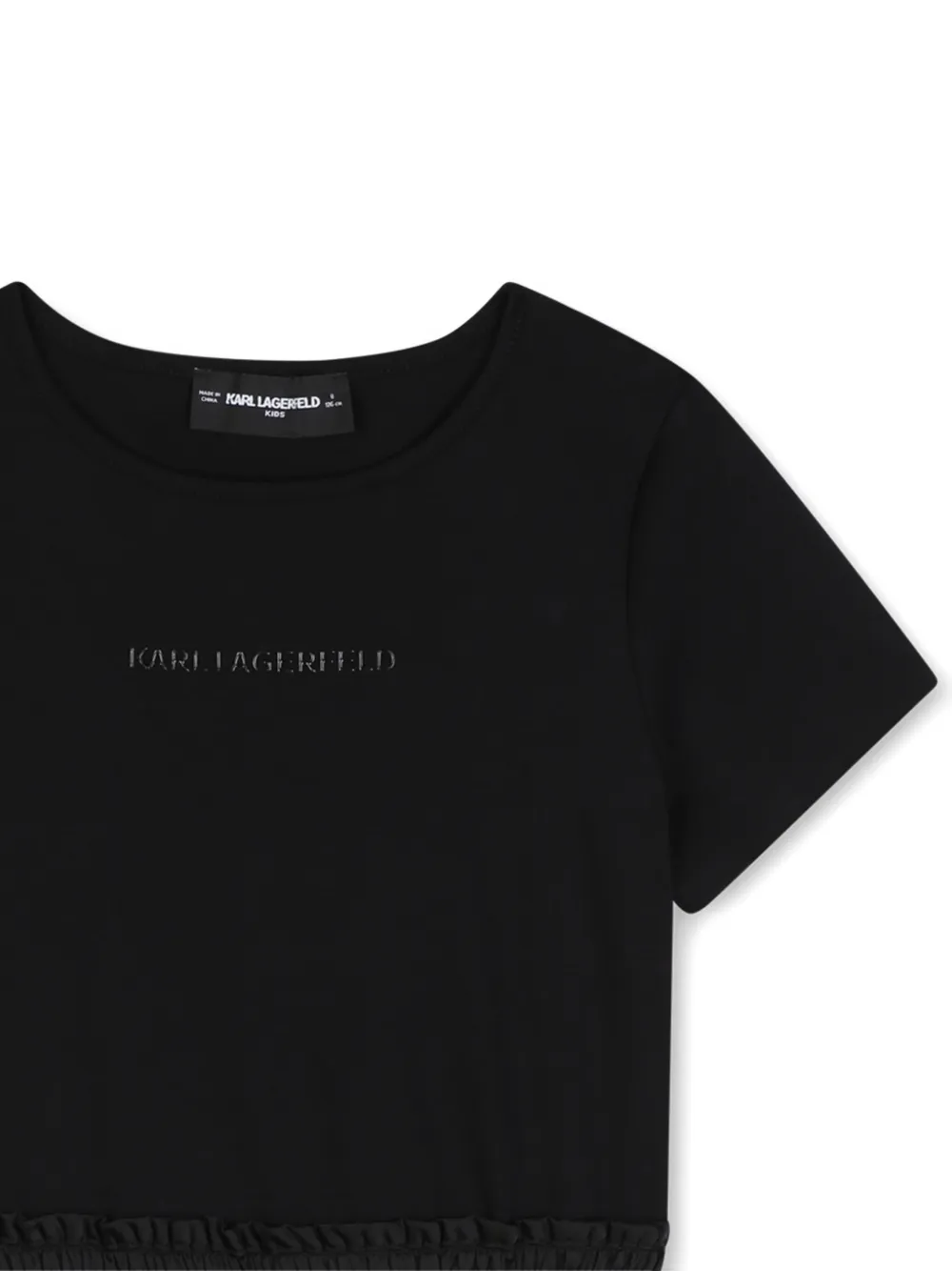 Karl Lagerfeld Kids Jurk met gesmockte taille Zwart