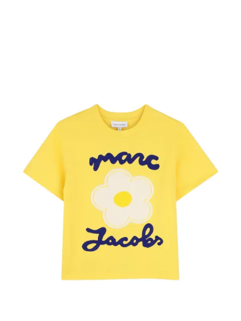 Marc Jacobs Kids playera con parche floral y logo bordado