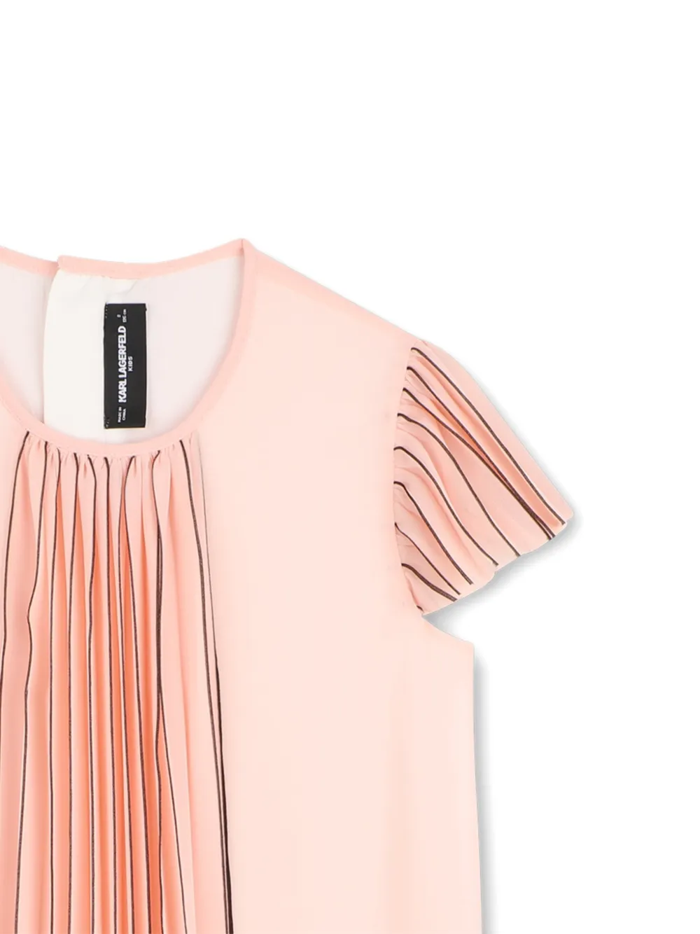 Karl Lagerfeld Kids Geplooide jurk met korte mouwen Roze