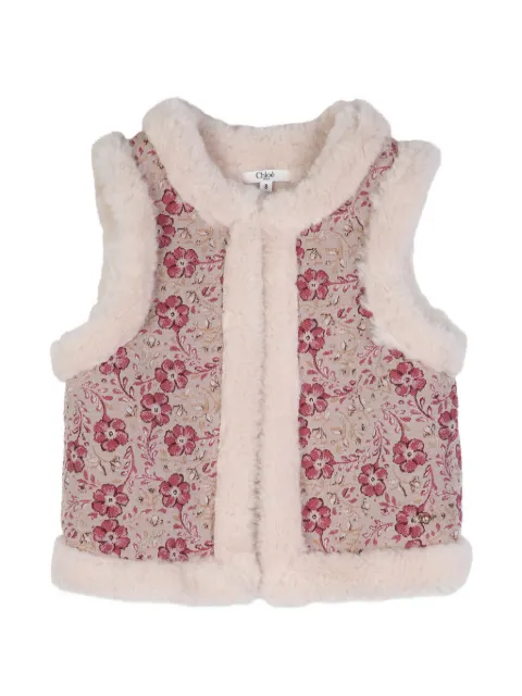 Chloé Kids chamarra con motivo floral en jacquard