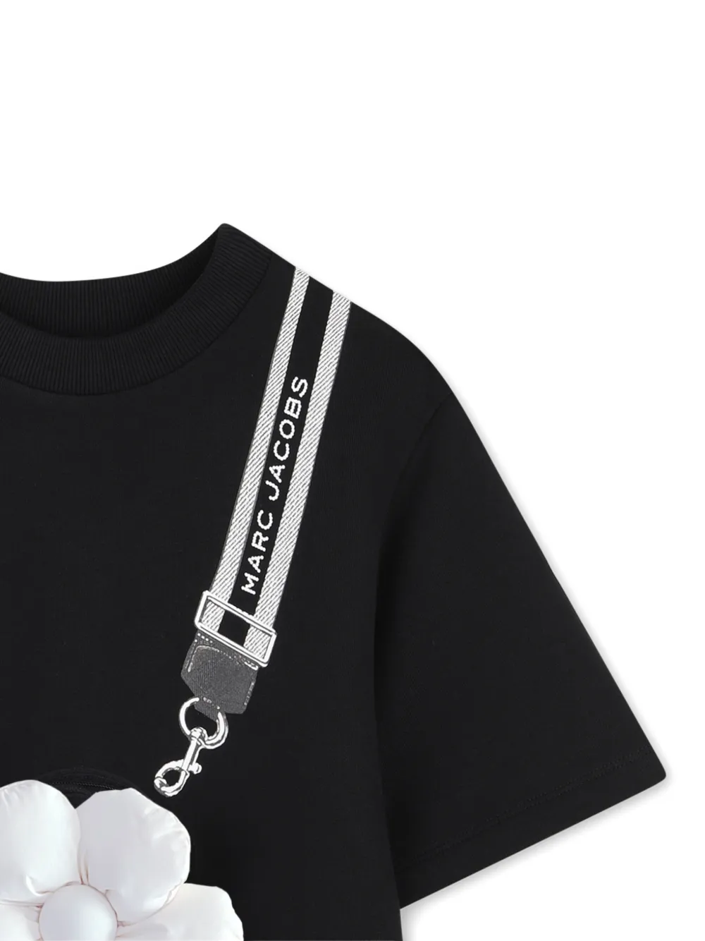 Marc Jacobs Kids Jurk met korte mouwen en bloemen-patch Blauw
