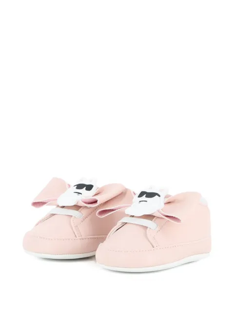 Karl Lagerfeld Kids bow-detail Choupette-patch pre-walkers