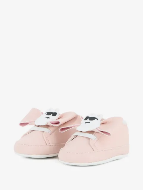 Karl Lagerfeld Kids bow-detail Choupette-patch pre-walkers