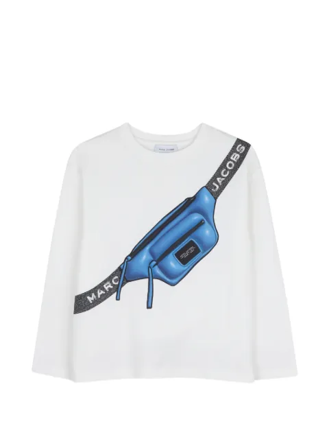 Marc Jacobs Kids playera manga larga con cangurera estampada