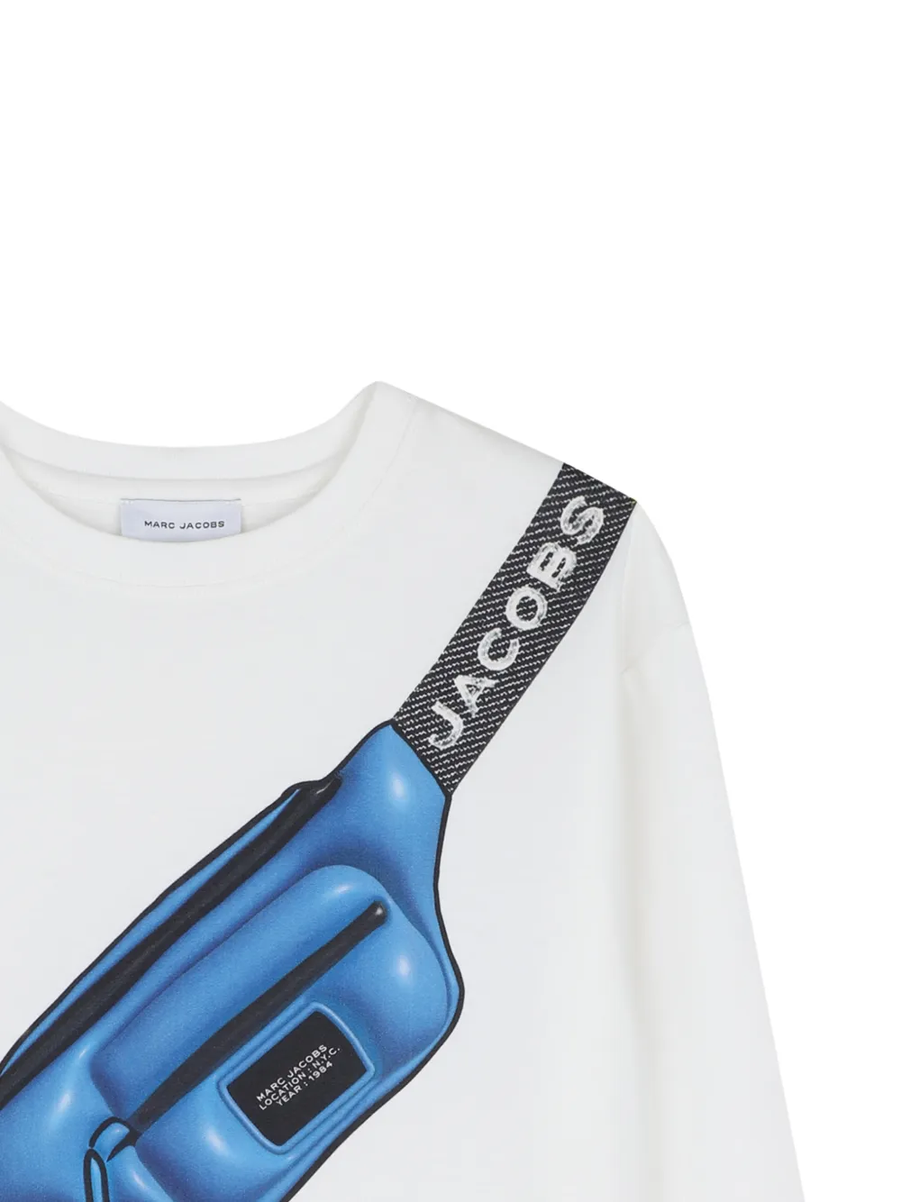 Marc Jacobs Kids T-shirt met heuptas-print met lange mouwen Wit