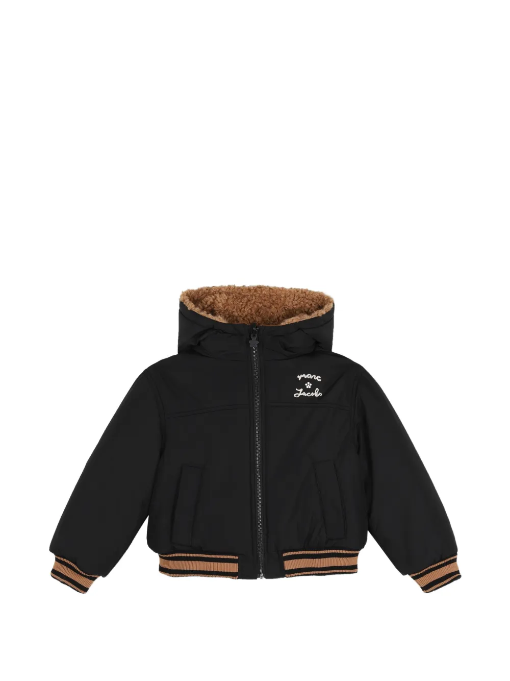 Marc Jacobs Kids Omkeerbare hoodie van imitatielamswol Bruin