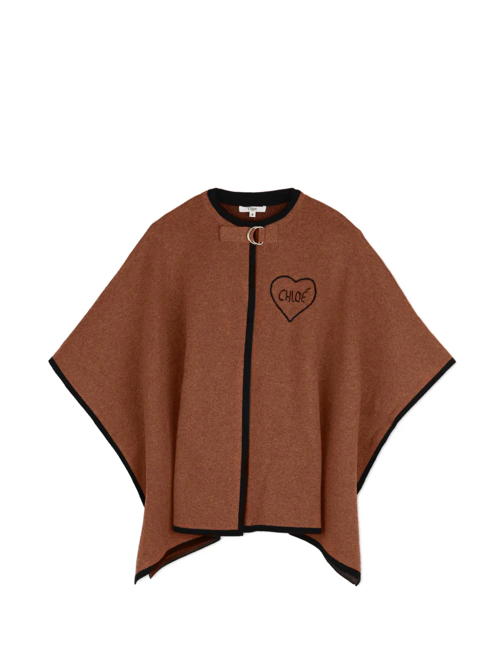Chloé Kids Cape mit Logo-Stickerei - Braun