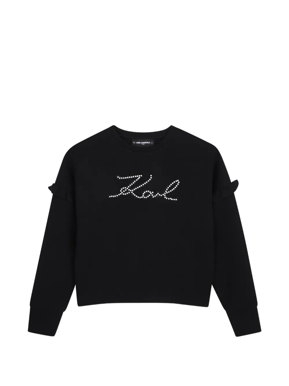 Karl Lagerfeld Kids Felpa con ruches - Nero