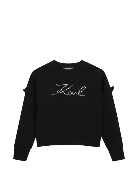 Karl Lagerfeld Kids ruffle-trimmed faux-pearl sweatshirt