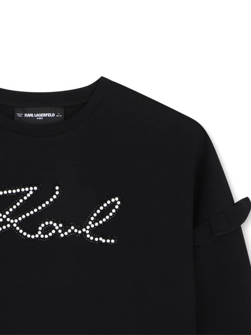 Karl Lagerfeld Kids Sweater met ruches en logo Zwart
