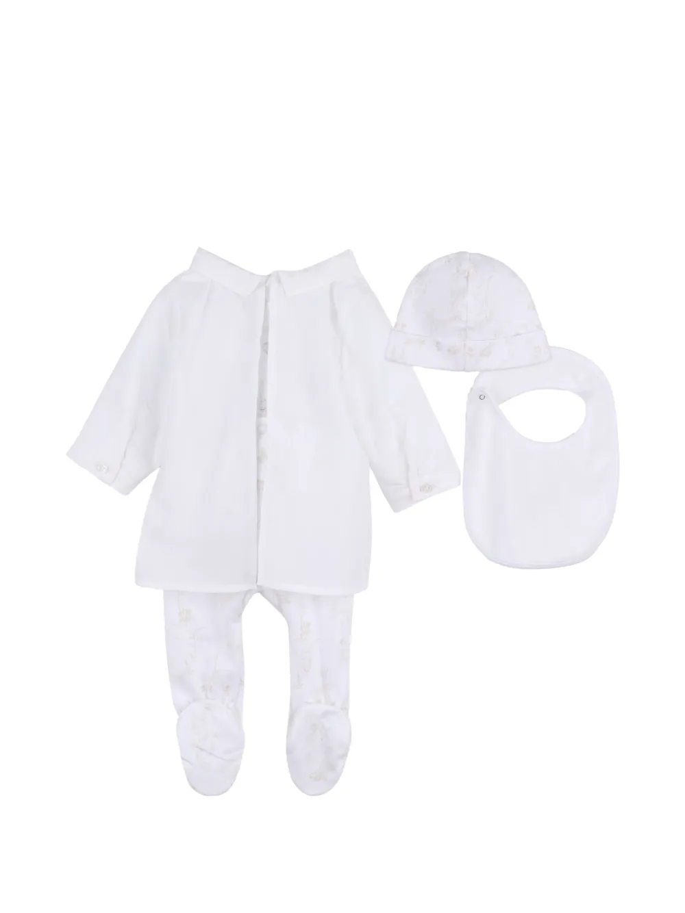 Givenchy Kids Katoenen babypakje met bloemenprint Wit