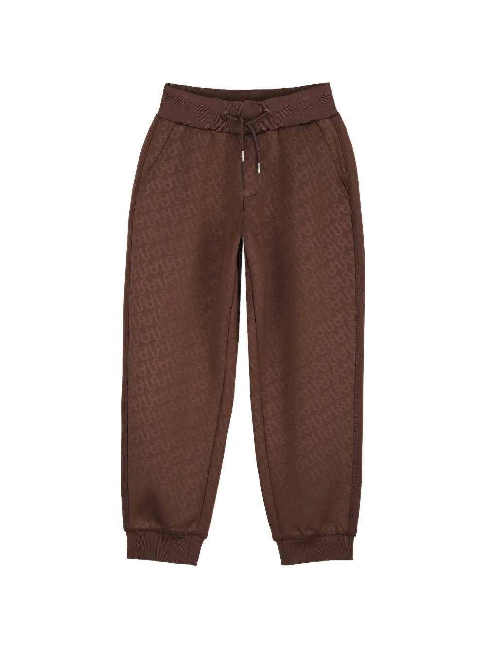 HUGO KIDS Pantaloni sportivi con monogramma - Marrone