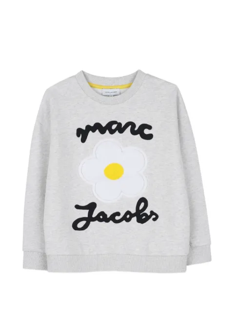 Marc Jacobs Kids suéter con aplique floral y logo bordado
