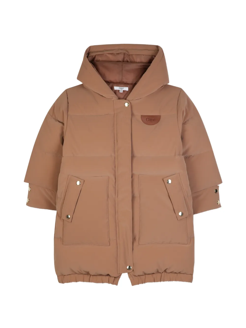 Chloé Kids Gefütterter Kapuzenmantel - Nude