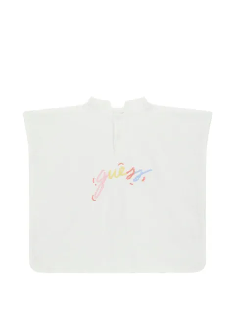 guess kids logo-embroidered bathrobe