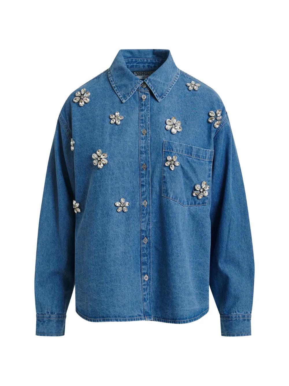 Essentiel Antwerp rhinestone-embellished denim shirt