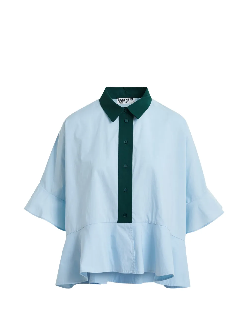 Essentiel Antwerp ruffled peplum shirt - Blu
