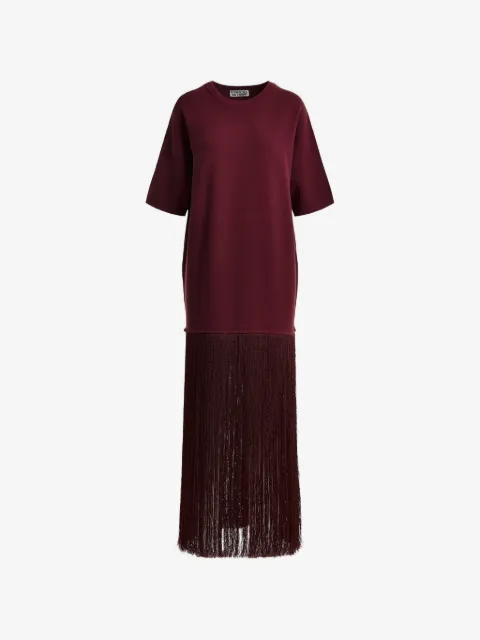 Essentiel Antwerp robe longue à franges et manches courtes