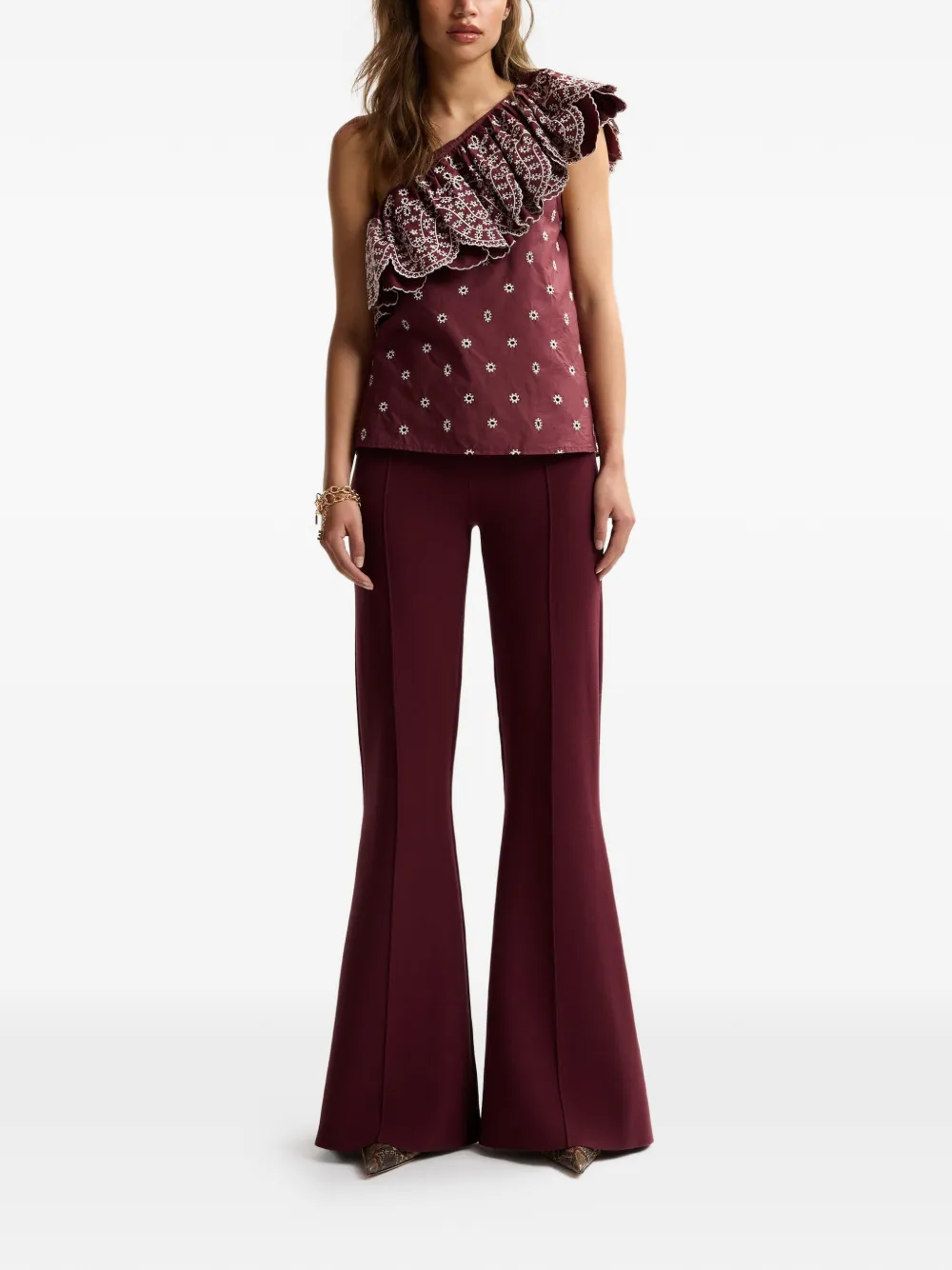 Essentiel Antwerp Flared pantalon Rood
