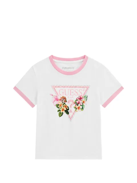 guess kids Strassverziertes T-Shirt mit Print