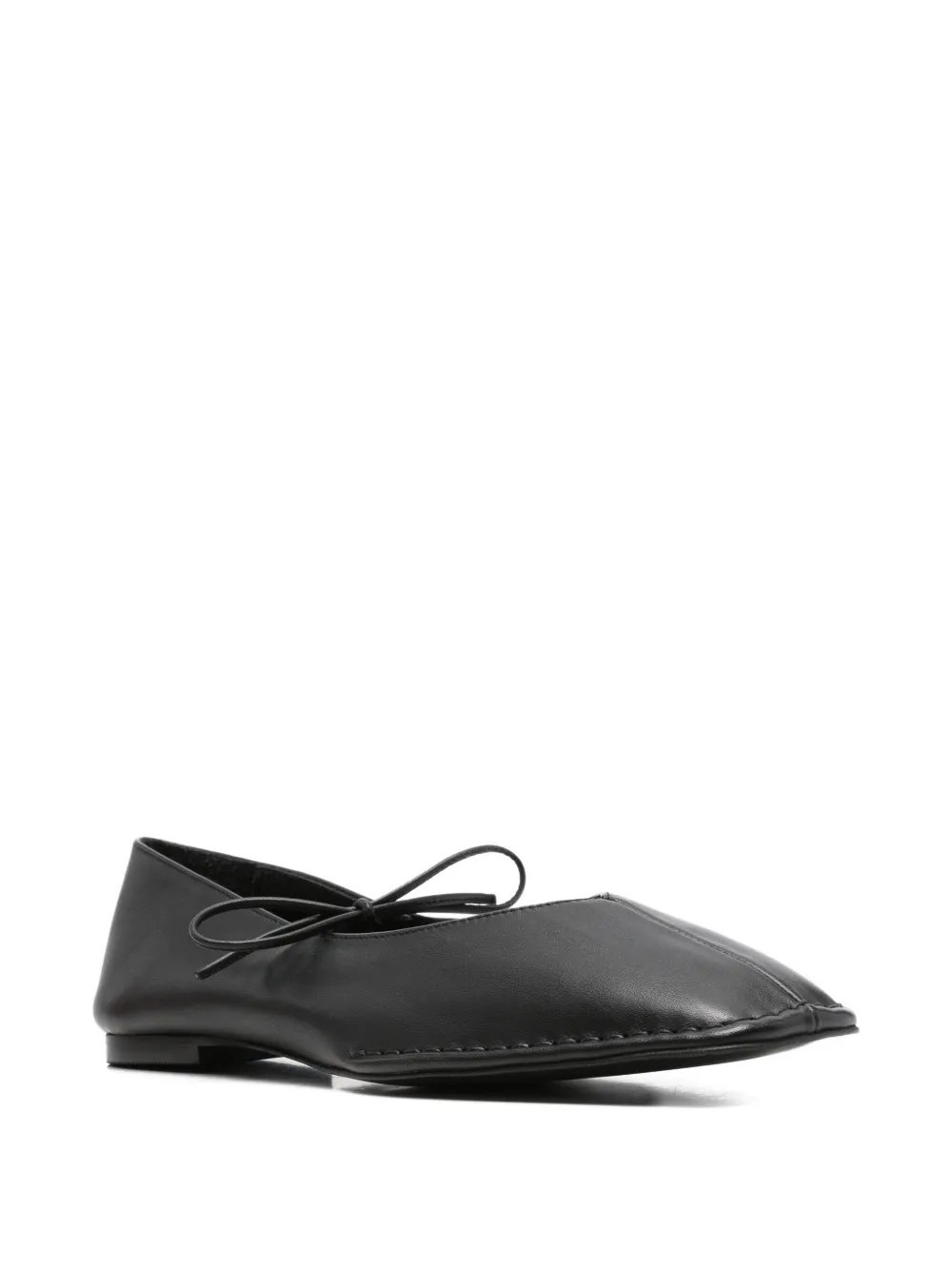 ALOHAS bow-detail square-toe ballet flats Zwart