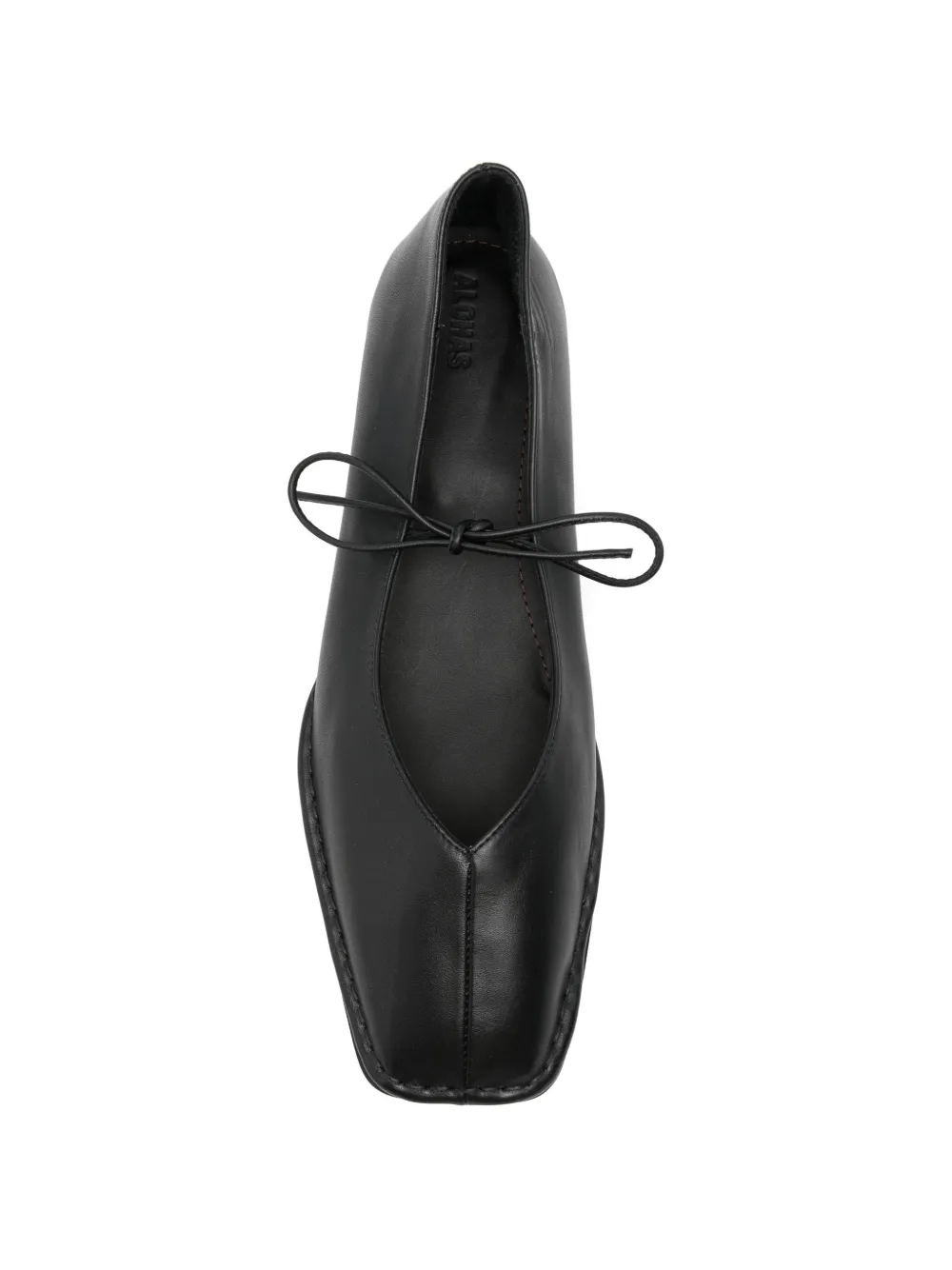 ALOHAS bow-detail square-toe ballet flats Zwart
