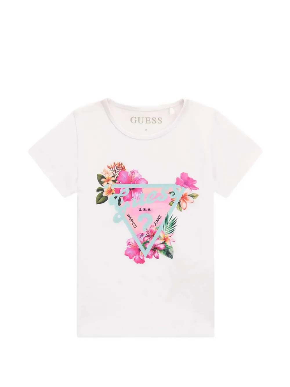guess kids logo-print T-shirt - Bianco