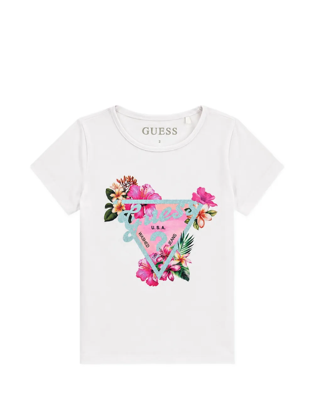 guess kids logo-print T-shirt - Bianco