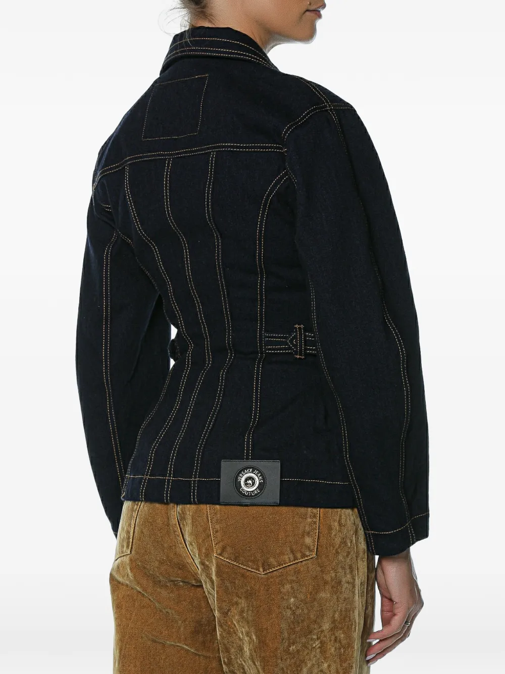 Versace Jeans Couture buckled denim jacket Blauw
