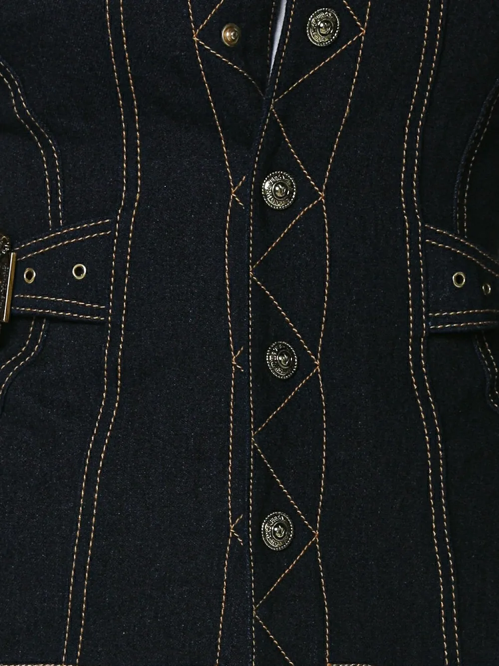Versace Jeans Couture buckled denim jacket Blauw