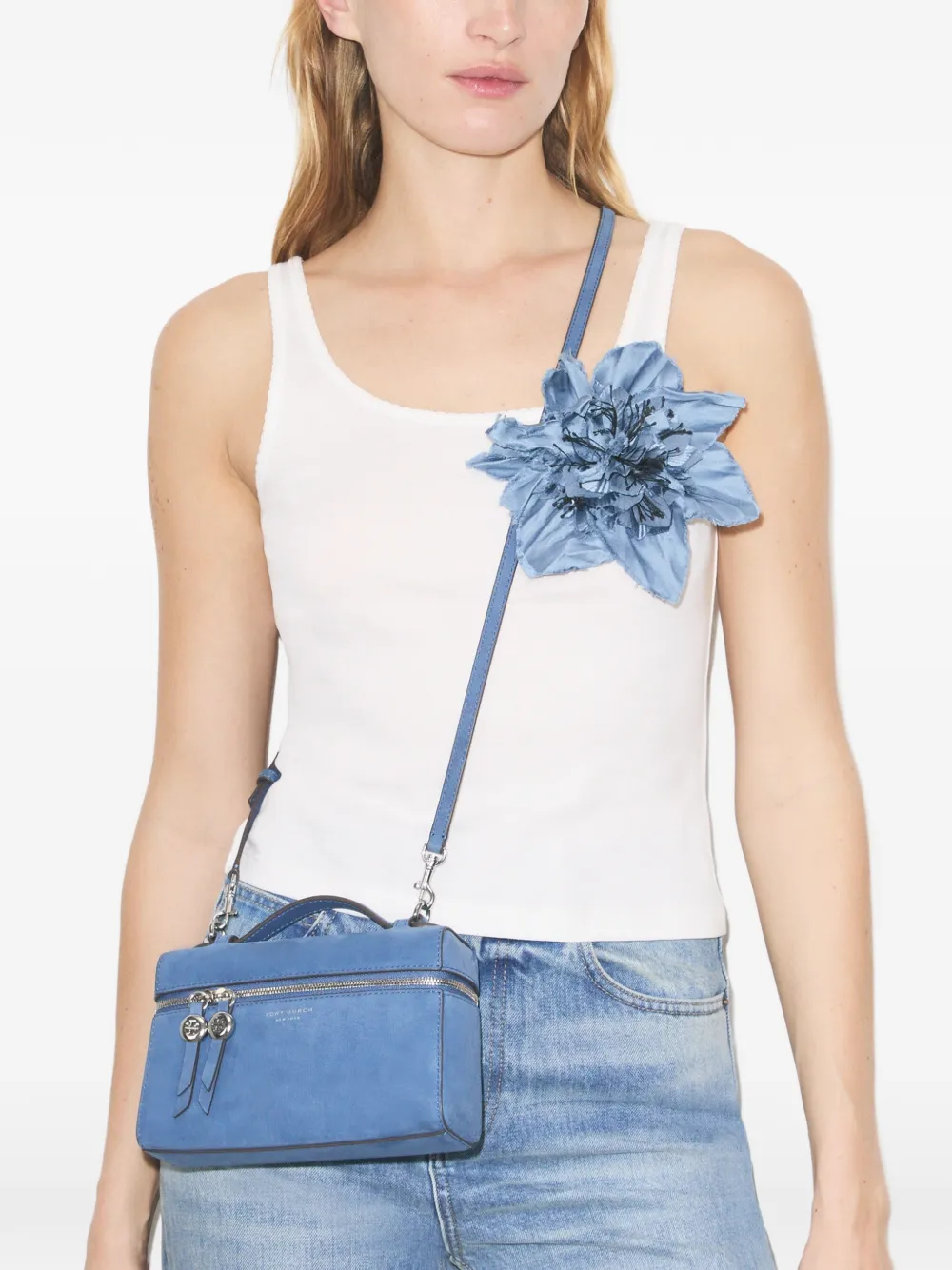 Tory Burch Romy mini-tas met handgreep Blauw