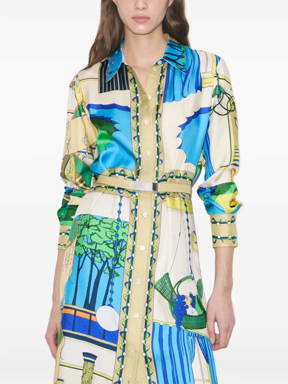 Tory Burch Zijden blousejurk Beige