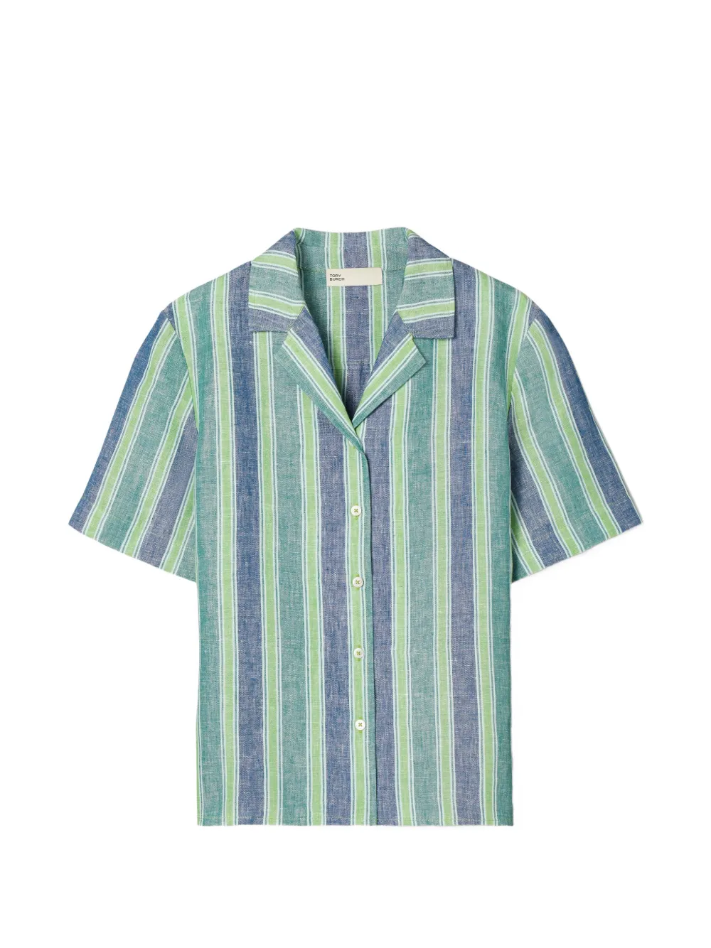 Tory Burch Camicia in lino a righe - Blu