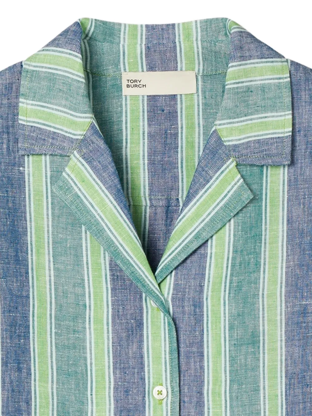 Tory Burch Gestreepte linnen blouse Blauw