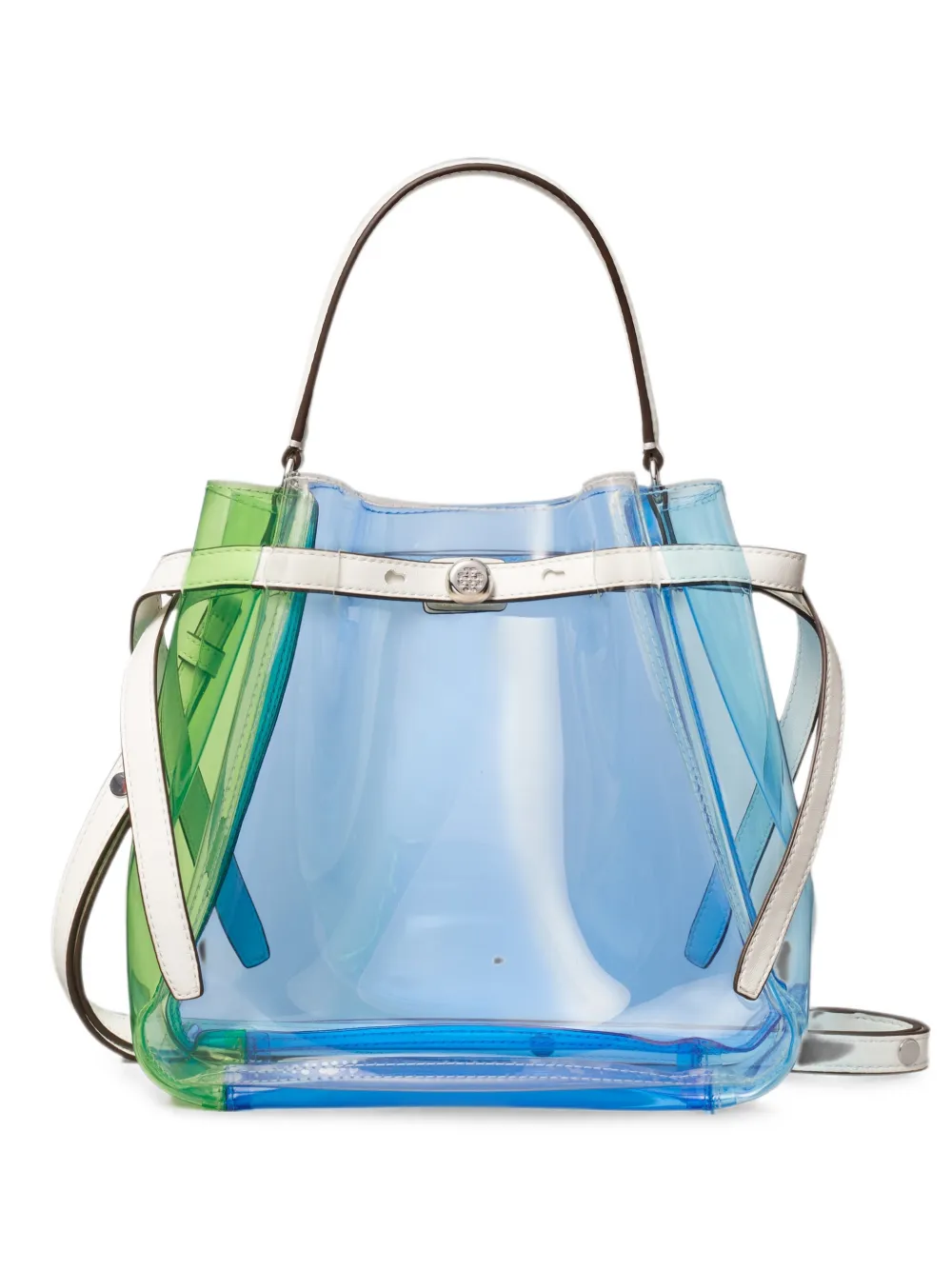 Tory Burch Romy colourblock clear bucket bag · OS