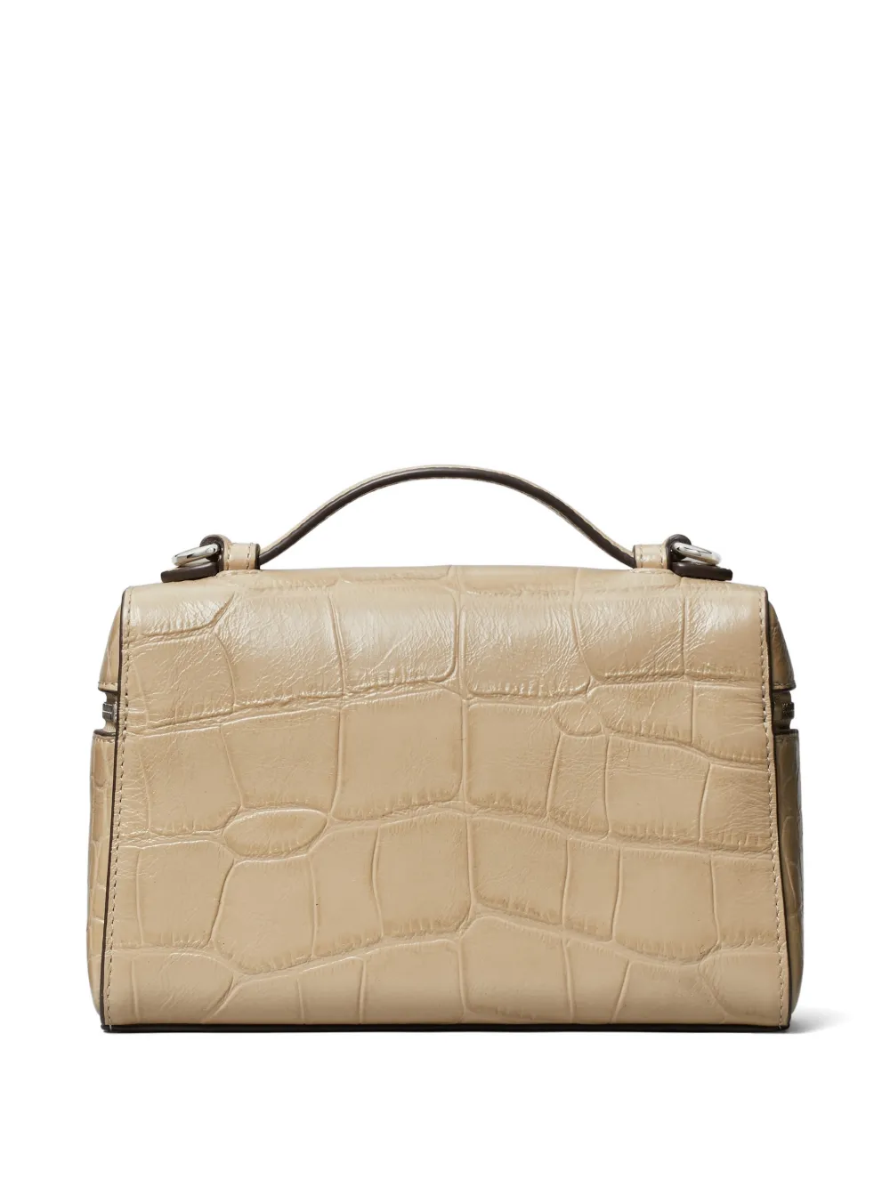 Tory Burch Romy mini-tas met krokodillen-reliëf Beige