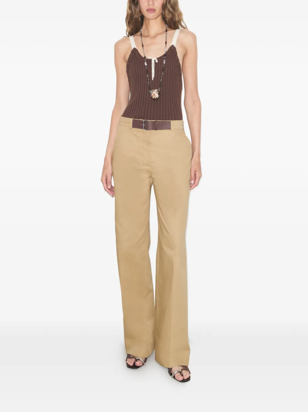 Tory Burch Oversized broek Bruin