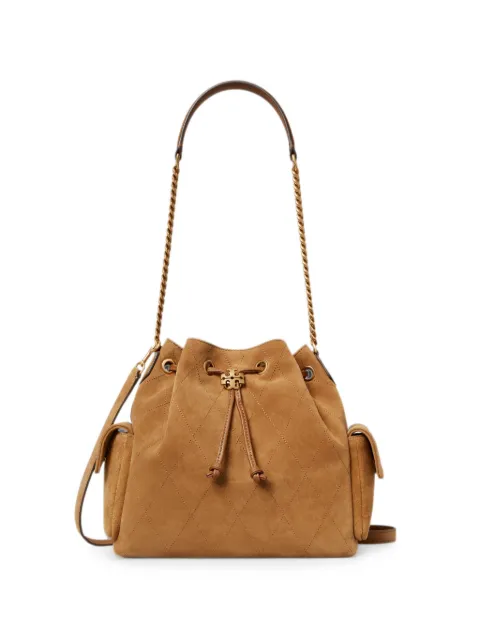 Tory Burch Charlie quilted suede drawstring shoulder bag