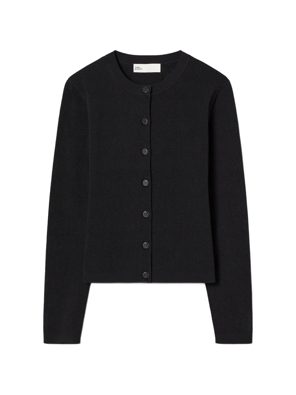 Tory Burch pointelle viscose cardigan - Nero