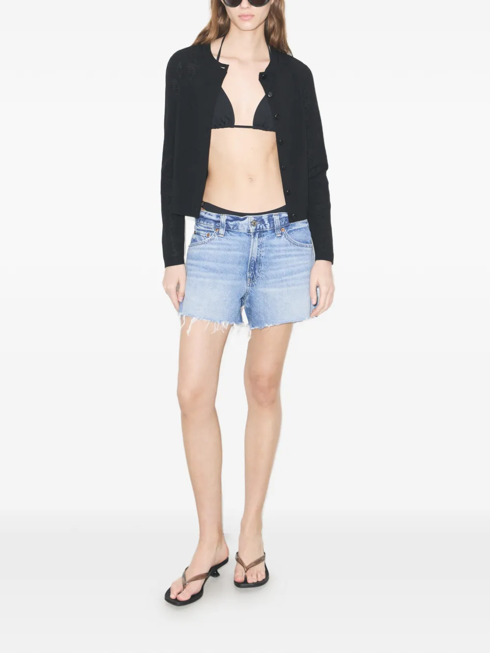 Tory Burch Pointelle viscose vest Zwart
